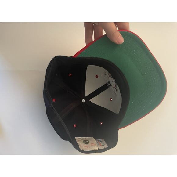 Vintgae Chicago Bulls Snapback Hat 90s NBA Official red and black - Picture 5 of 11